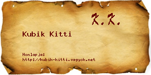 Kubik Kitti névjegykártya